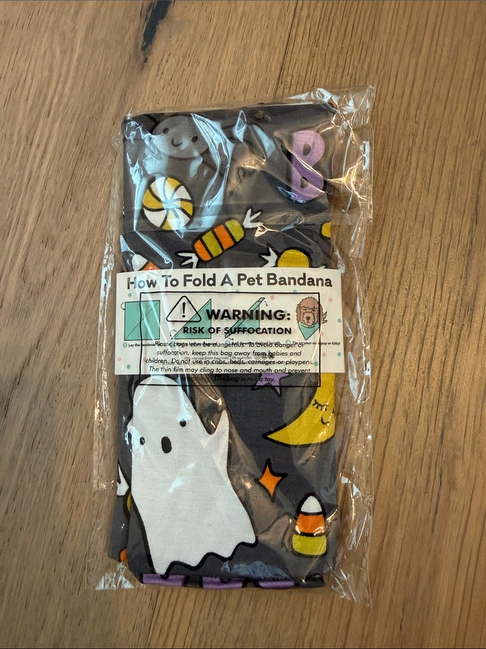 Little Sleepies Hey Boo Bamboo Halloween Pumpkin & Candy Pet Bandana - Picture 2 of 2